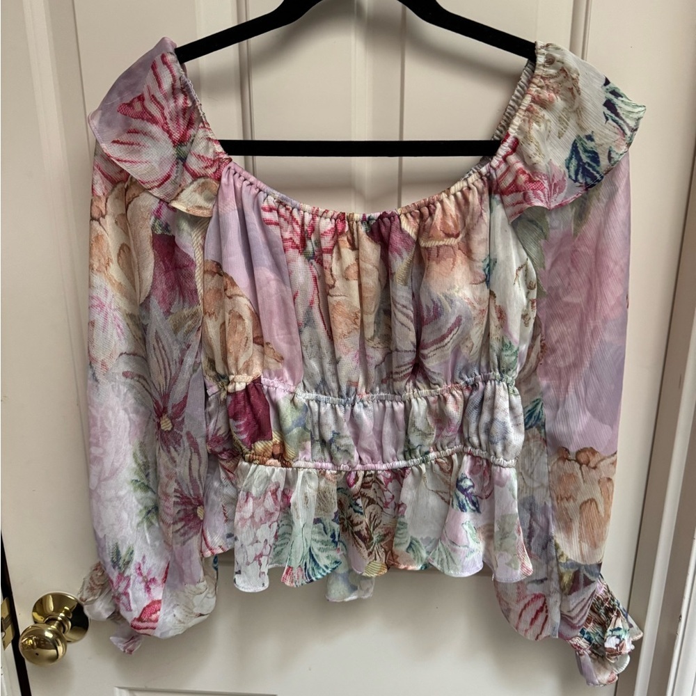GUESS Azura Ruffled Floral Top - Picture 7 of 9